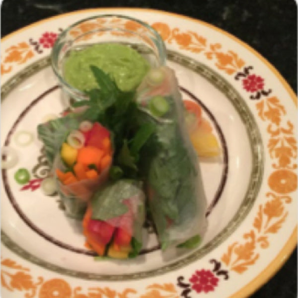 Tropical Summer Rolls with Creamy Avocado Dip Recipe