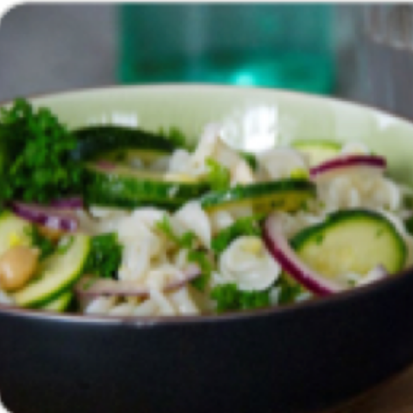 Alkaline Diet Recipe: Farm Fresh “Pasta” Salad with Seafood Recipe