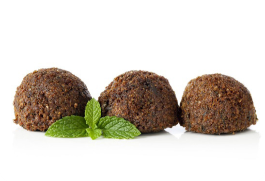 raw alkaline falafel balls served with fresh mint