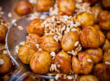 Alkaline diet recipe for salty sesame soy chickpeas roasted until crispy