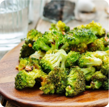 roasted broccoli with garlic as an alkaline side dish