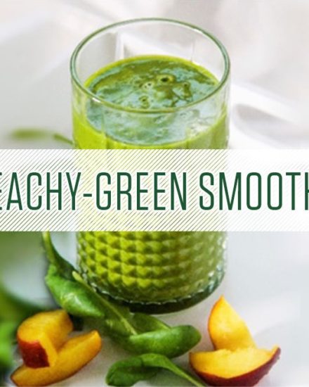 alkaline diet recipe peachy-green smoothie with kale spinach and peach