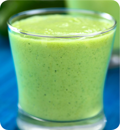 Alkaline diet recipe for a tropical Aloha breakfast smoothie with avocado, grapefruit, ginger, and coconut water.
