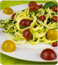 Zucchini Linguine with Adzuki Beans and Pesto Recipe