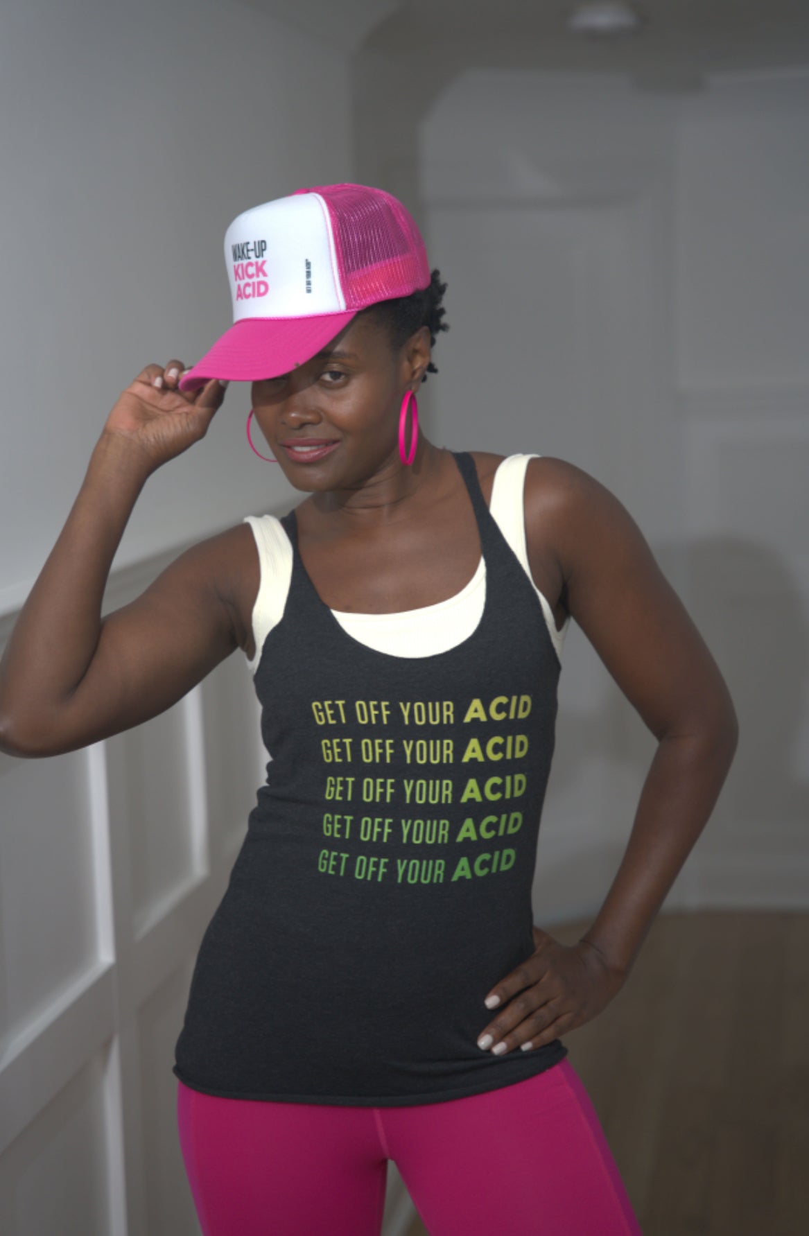 Get Off Your Acid Tri-Blend Racerback Tank