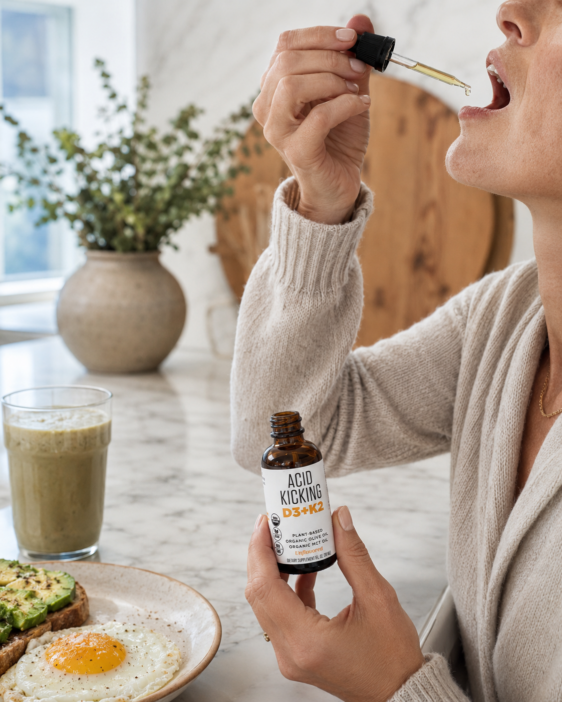Vitamin D3 with Vitamin K2 delivers advanced support for bone strength, calcium absorption, heart health, immune function, and muscle performance. Vitamin D3 enhances calcium absorption, while Vitamin K2 (MK 7) helps direct calcium into bones and teeth where it belongs, supporting healthy arteries and optimal cardiovascular wellness.